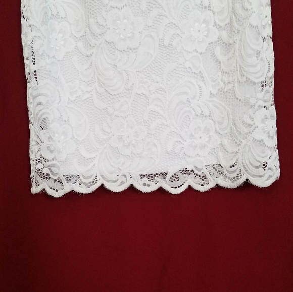 Sexy White Off Shoulder Lace Dress - Picture 3 of 5